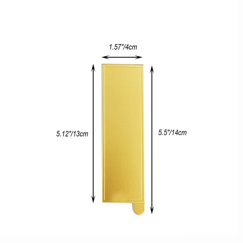 Proshopping 100 pcs 5.12"x1.57" Mini Cake Boards, Long Bar Rectangular Gold Mousse Cardboard Set, Cupcake Base, Dessert Displays Tray, Disposable Paper Coasters, for Wedding Party Cake Pastry Cup - Image 2